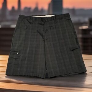 Greg Norman for Tasso Elba Mens Fairway Black Plaid Rapidry Size 40 Performance